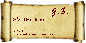 Gálfy Bene névjegykártya